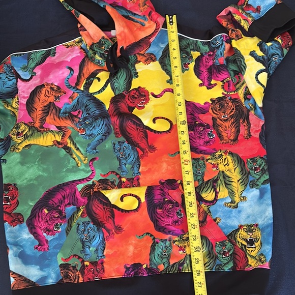 Multicolor Tiger Print Men's Hoodie - Picture 9 of 16